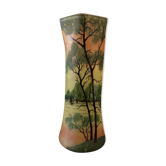 Vase enamelled glass legras art deco