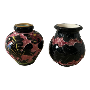 Vases en céramique polychrome