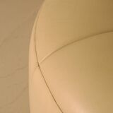 "Pumpkin" armchair set and its cream leather ottoman by Pierre Paulin