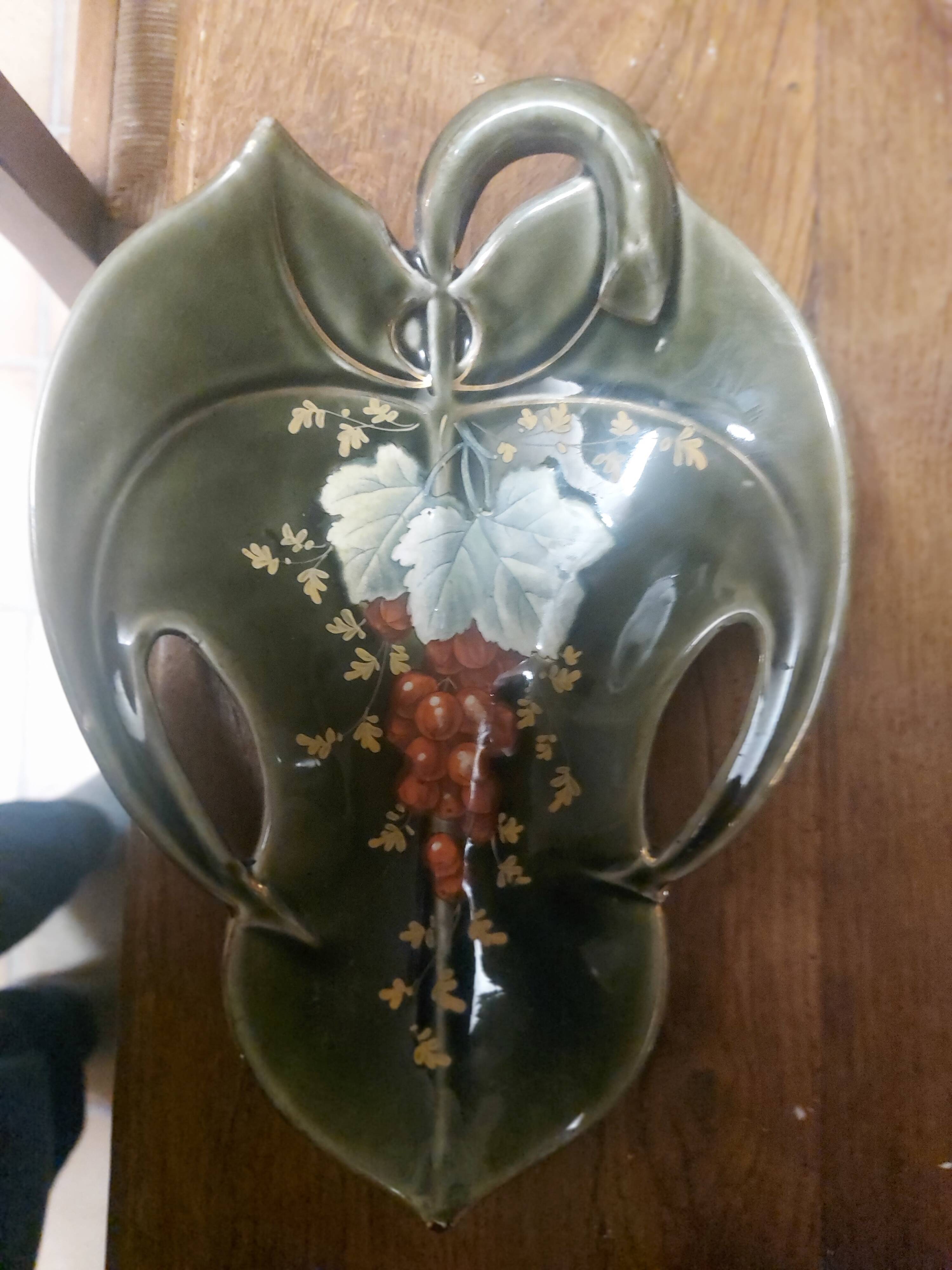 Art Nouveau barbotine vide poche from Fives-Lille