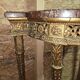Louis XVI style demi-lune console – carved wood and marble top