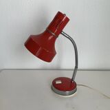 Lampe de bureau en métal rouge par Veneta Lumi, Italie 1960