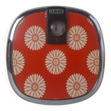 Mid-century Luxas retro scale Czech orange floral chrome vintage decor