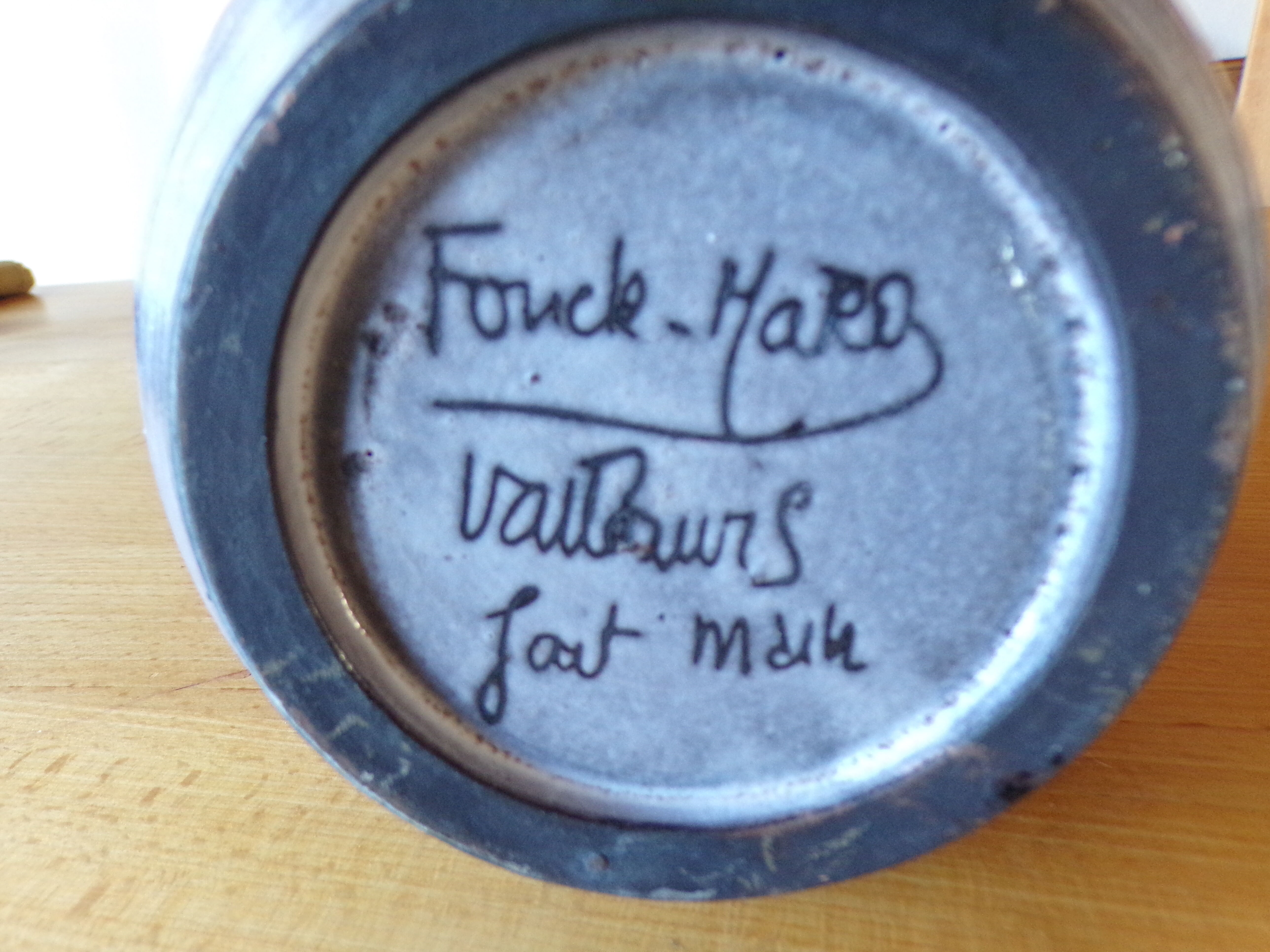 Vallauris vase signed Fonck and Mateo