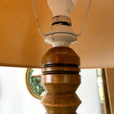 Lampadaire vintage Art déco en bois tourné