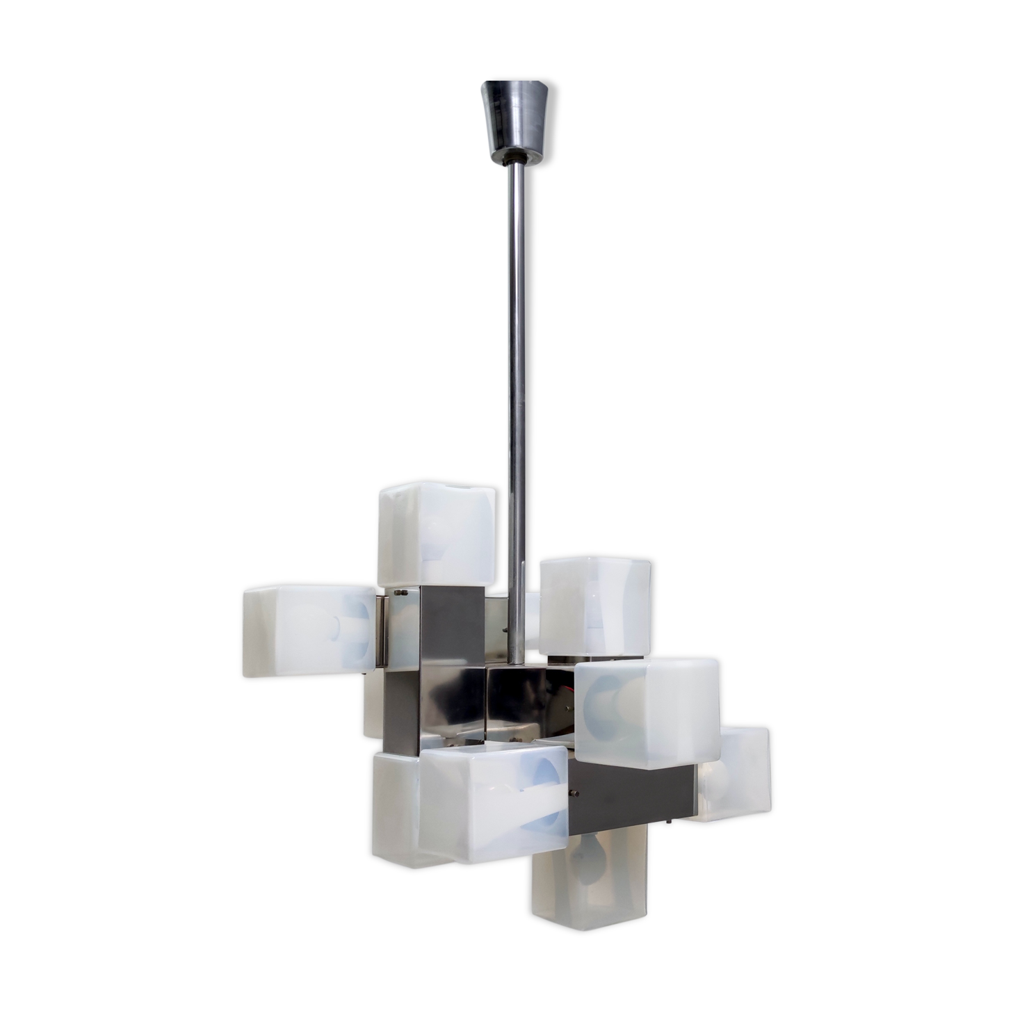 Ten-Light Mid-Century Modern Murano Glass Chandelier by Carlo Nason for Mazzega