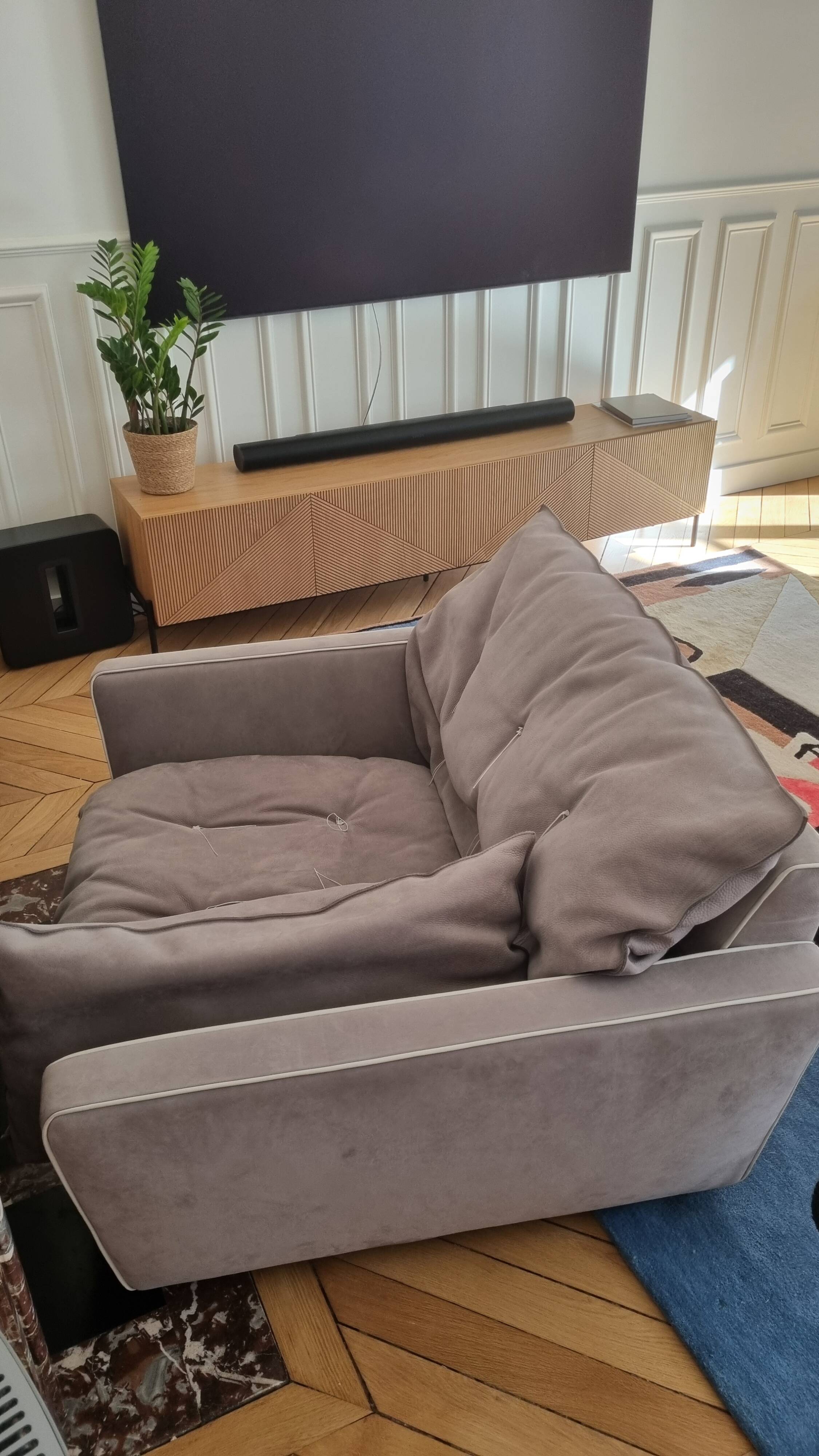 Sorrento Baxter Taupe Grey Armchair