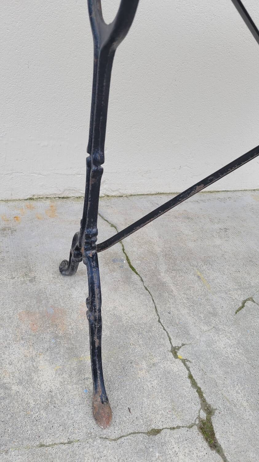 Marble and antique cast iron bistro table