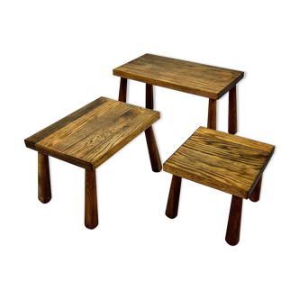 Oak Nesting Tables, 1960s