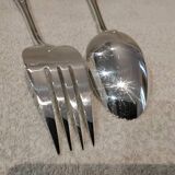 Silver-plated metal stew spoon and fork, Ercuis silversmith, Louis XV, 29