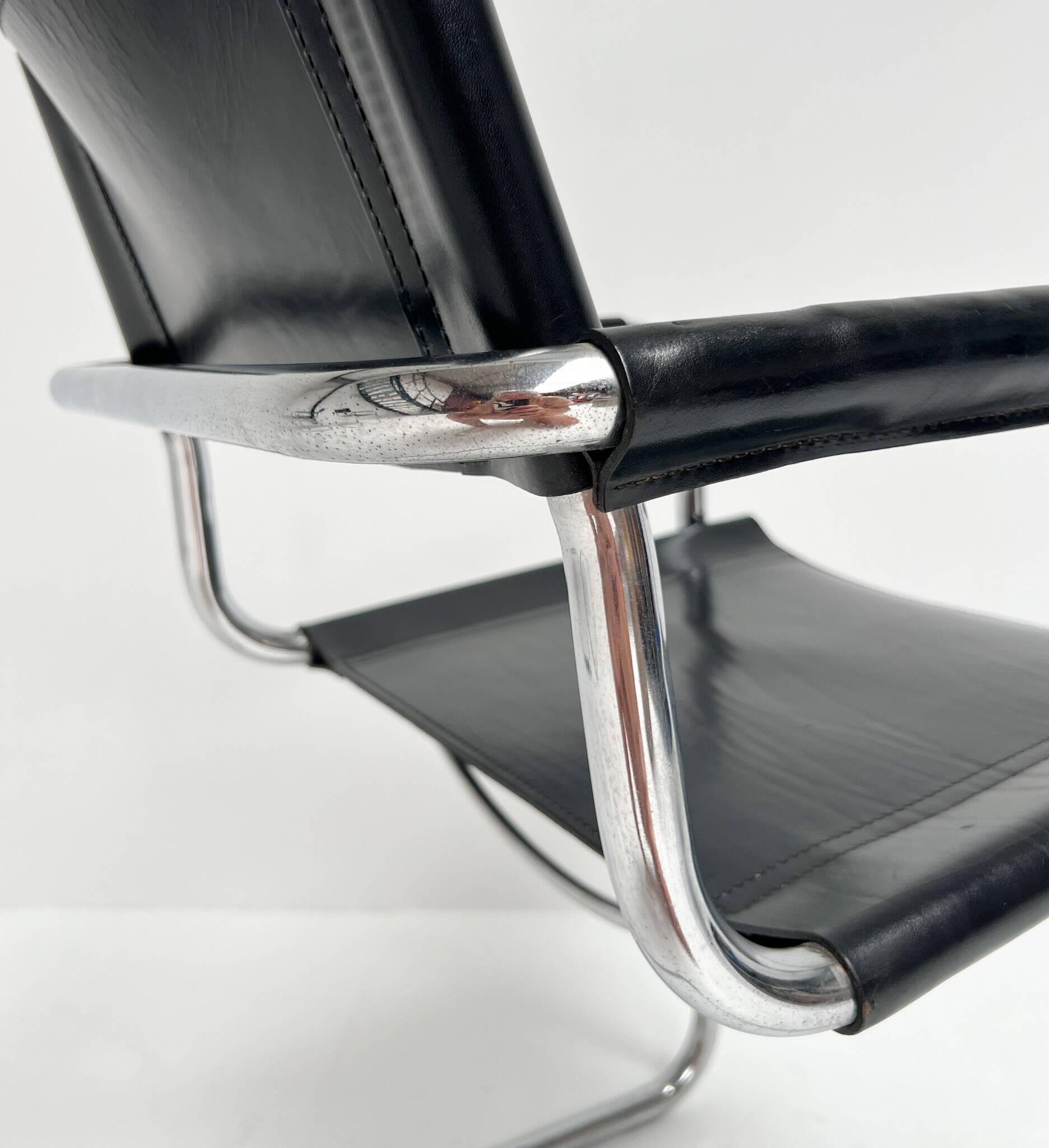 Leather Chairs by Mart Stam and Marcel Breuer, 1970s, Set of 4