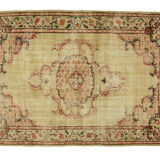 Anatolian handmade vintage rug 253 cm x 181 cm