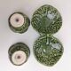 Salt and pepper shaker green ceramic cabbage