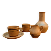 Tasses et vase Sarreguemines modèle Chaumière