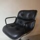 Black leather office chair by Charles Pollock for Knoll,1970