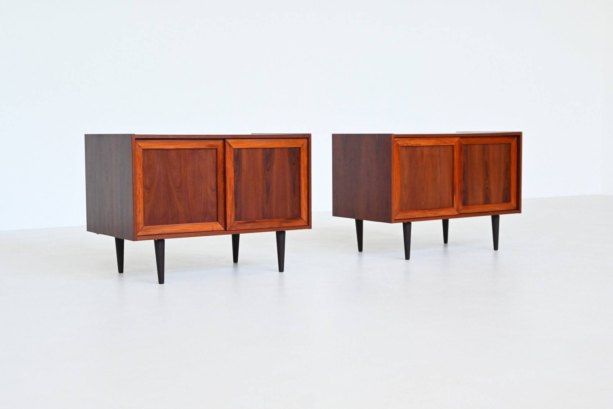 Pair of IB Kofod-Larsen cabinets in rosewood, Faarup, Denmark 1960.