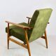 Armchair 'Lis', 1970s olive green design by Henryk Lis - natural wood