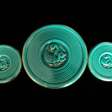 turquoise ceramic dinner service from the 40s/50s