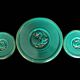 Service de table en céramique turquoise, années 40-50