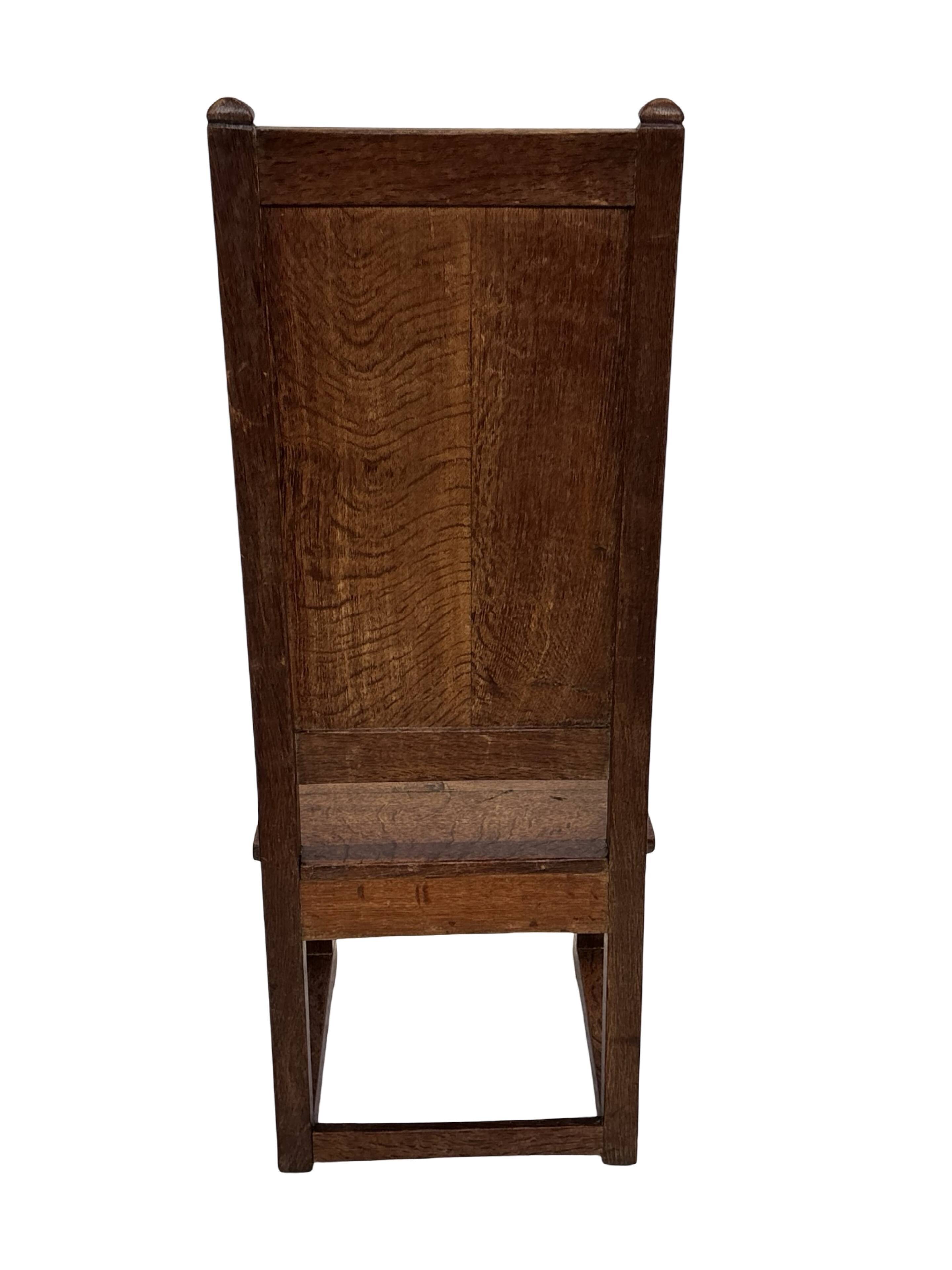 Art Deco High Back chair in oak minimalist design