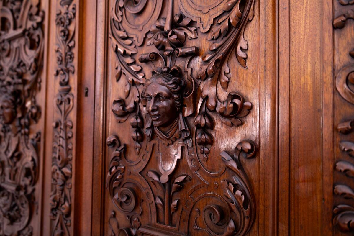 Carved sideboard, France, ca. 1870.