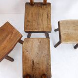 Brutalist Chairs attributed to Mobichalet, Belgium, 1960s, Set of 4
