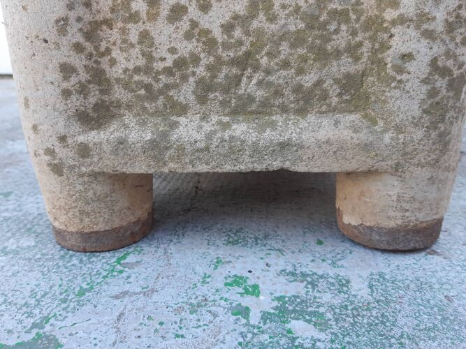 Jardinière rectangulaire en fibro ciment Chanal paris ancienne