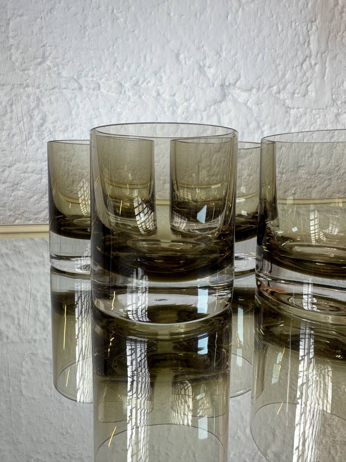 70s Smoked Whiskey Glasses