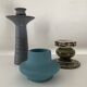 Trio of vintage ceramic candlesticks from the 70s