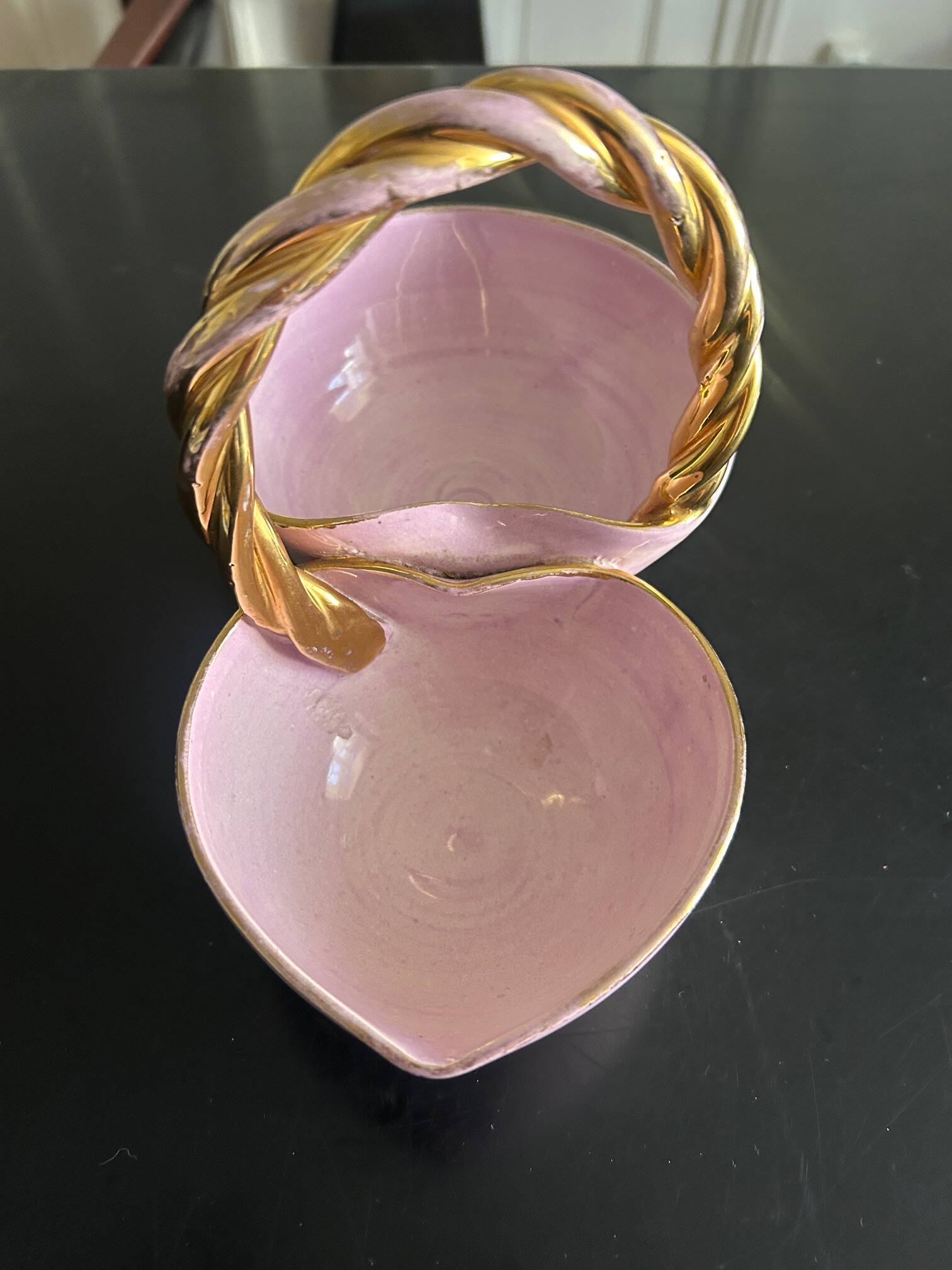 heart-shaped pocket dish in earthenware from Louviers