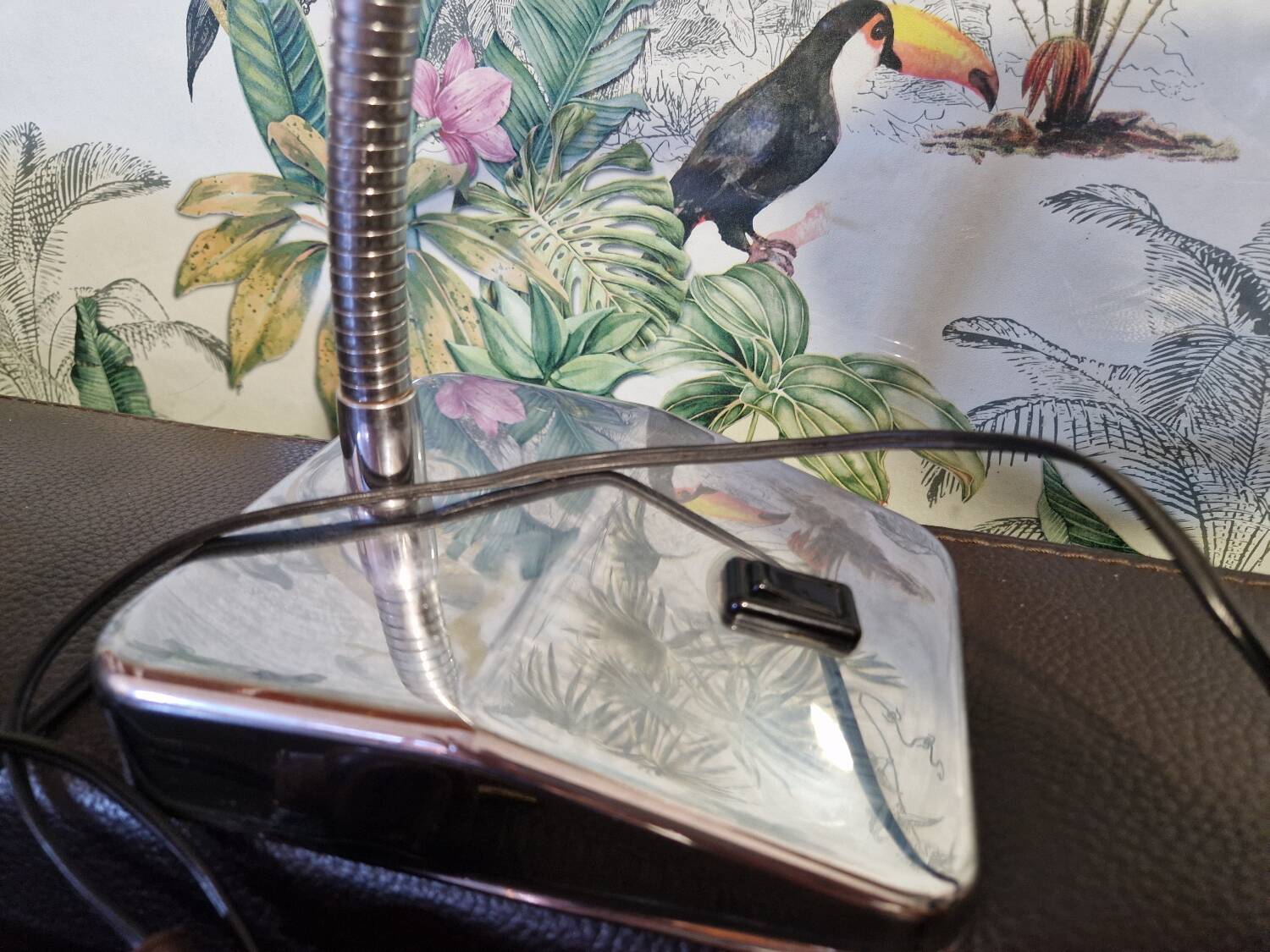 Vintage desk lamp in chrome metal