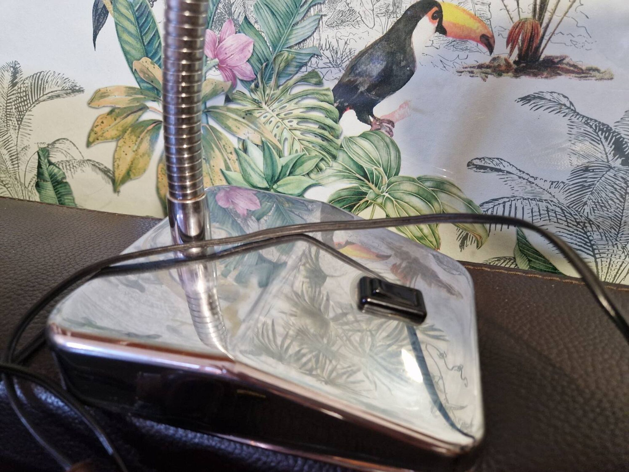 Vintage desk lamp in chrome metal