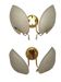 Paire d'appliques doubles feuille doré coquillage Hollywood Regency