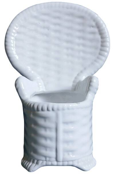 Vide poche / cache-pot fauteuil Emmanuelle en porcelaine
