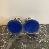 Pair of silver metal candlesticks