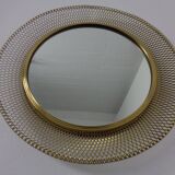 Vintage French Brass Mirror, 1960s