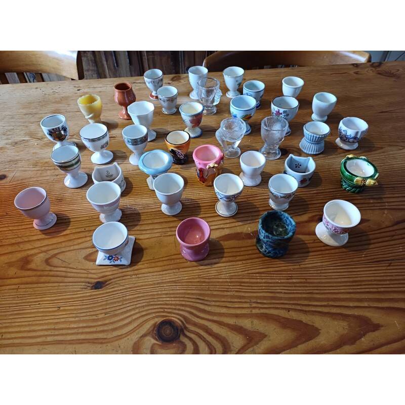 Set of 38 egg cups