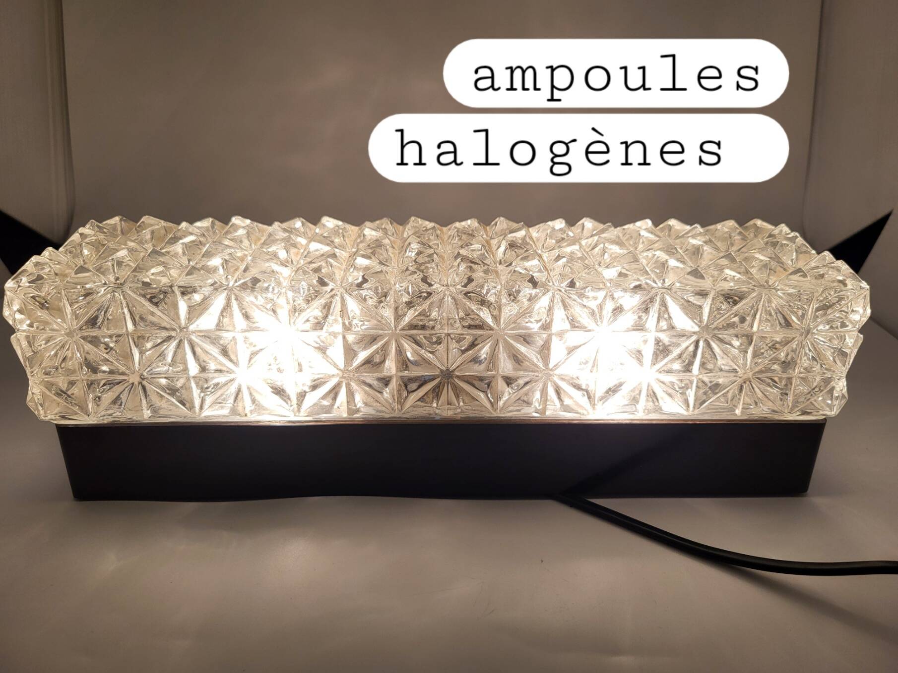 Erco Glass and Bakelite Wall Sconces 1960s, Set of 2 Vintage