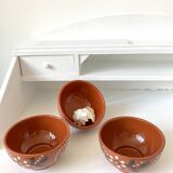 Vintage terracotta bowls decorated flowers