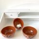 Vintage terracotta bowls decorated flowers