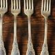 A set of 6 silver-plated foliage forks