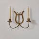 Pair of vintage brass candle sconces, France, 1940.