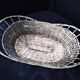 Basket, old basket in woven silver metal wire