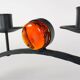 1970s Swedish Wrought Iron Candlestick with Orange Lindshammar Glass