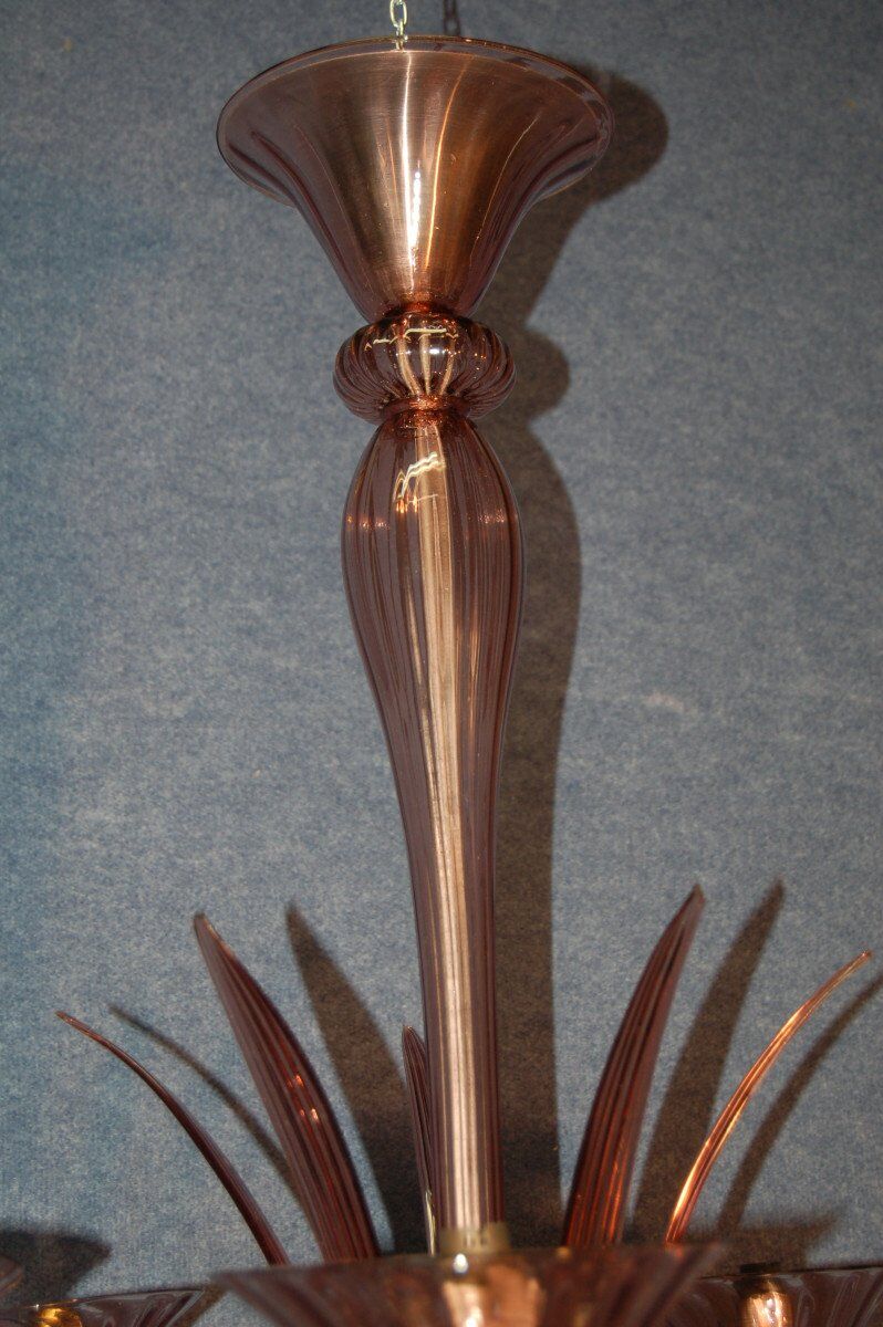 Amethyst chandelier (signed) Murano circa 1940-50