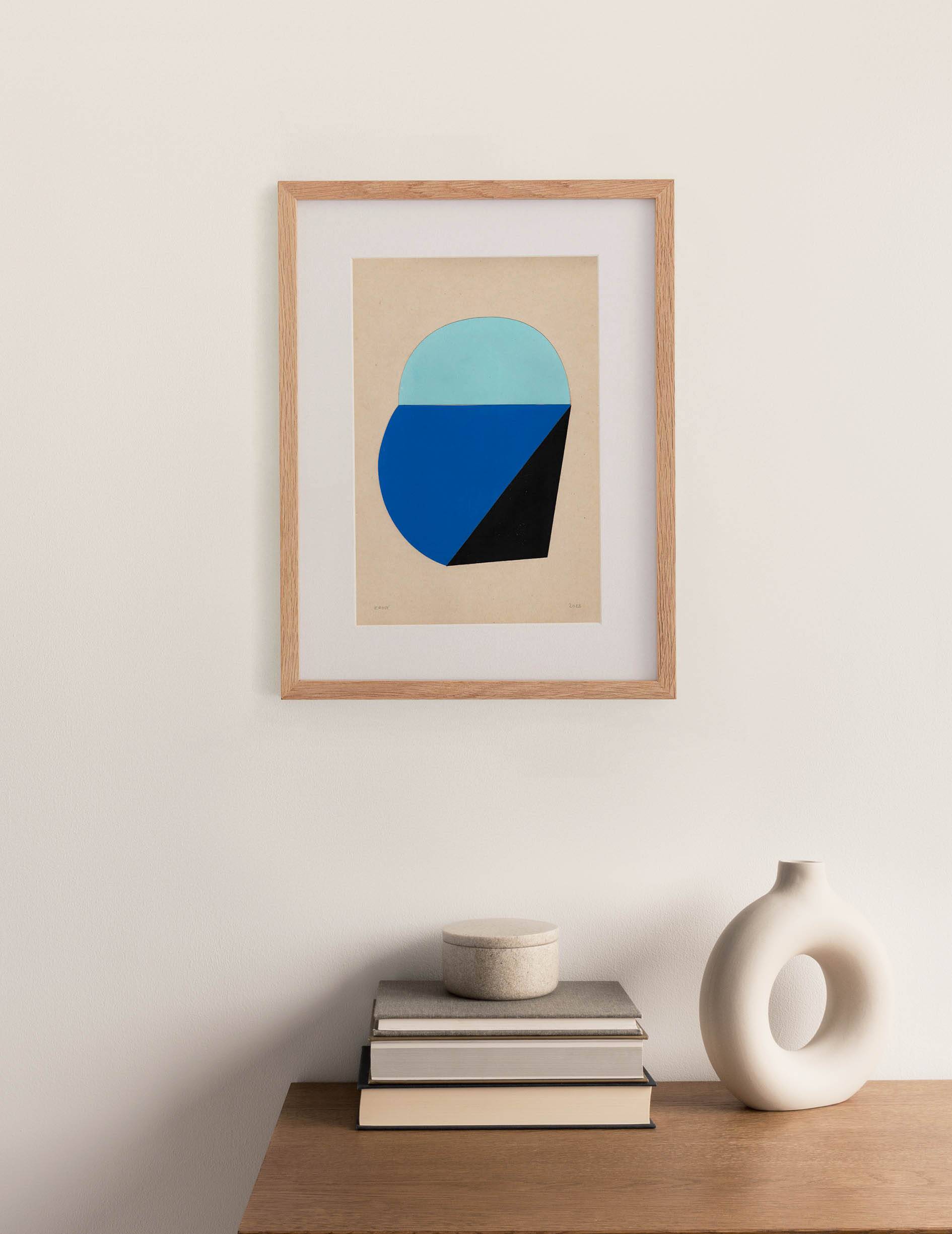 collage on old paper - JAC - signed Eawy