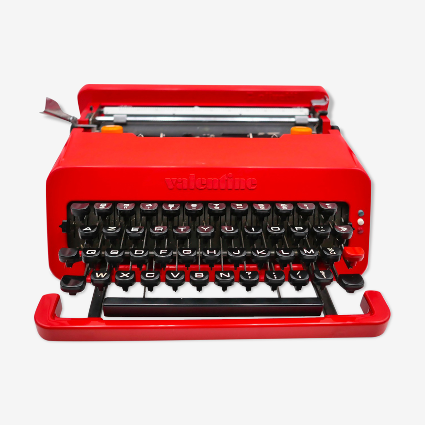 Machine à écrire olivetti valentine rouge révisée ruban neuf | Selency