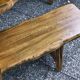 Pair of brutalist benches in solid blond elm by Aranjou, France, 1970s