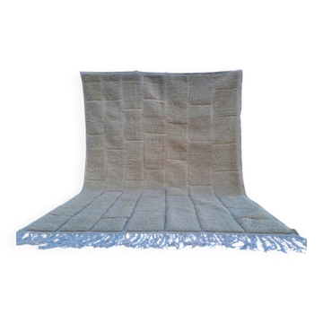 Grand blanc tapis marocain tissé main artisanale traditionnelle taille 2/3m