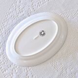 Large vintage Italian oval dish decorated with birds, flowers and fruits